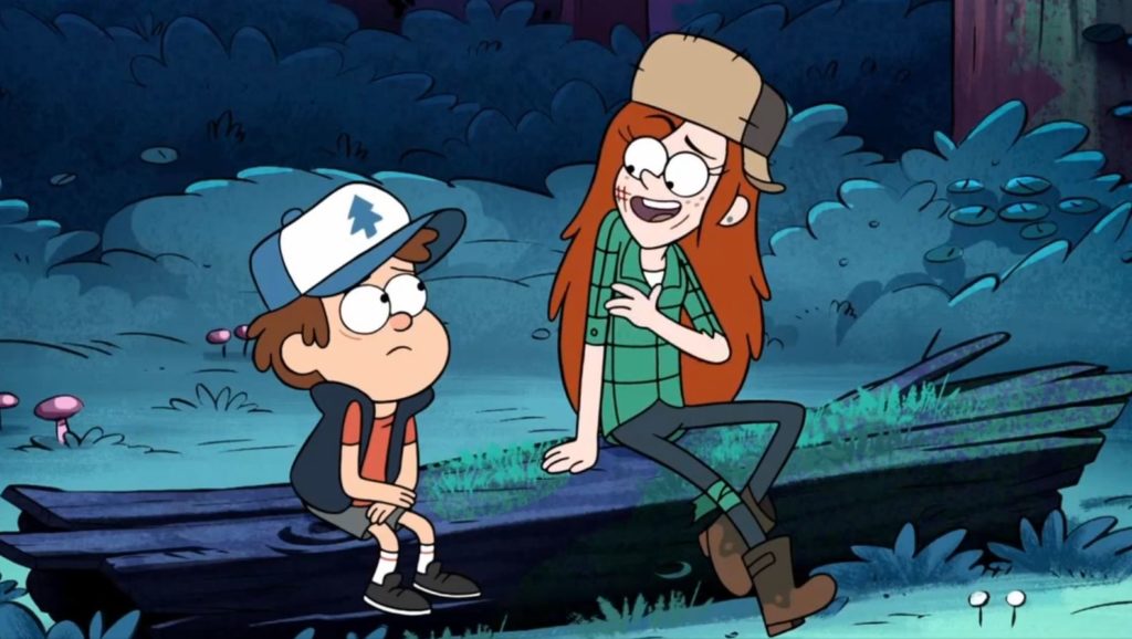 Dipper and Wendy from "Gravity Falls"